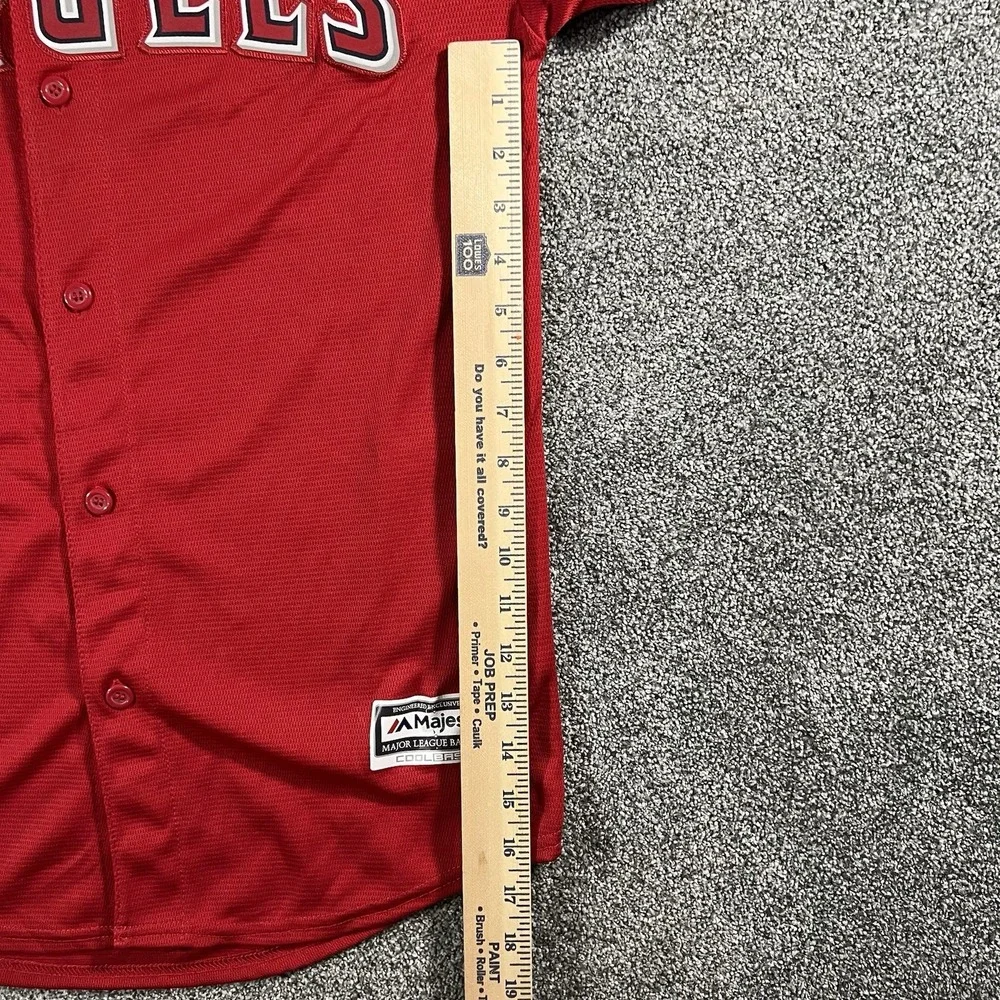 Majestic Mike Trout #27 Angels Cool Base Jersey Youth XL 18-20 Red MLB